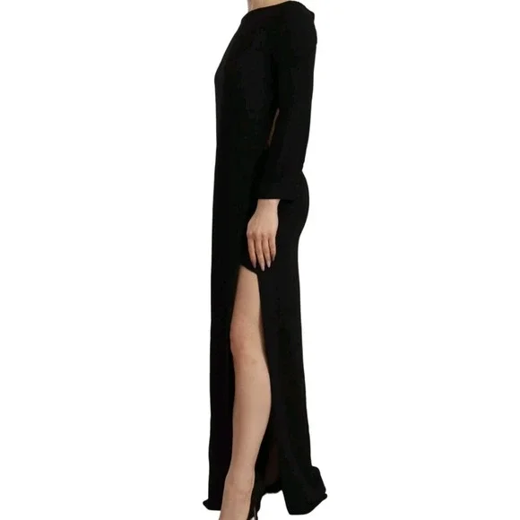 Express Women's Maxi Dress Small Sexy Cocktail Black Long Side Split NWT Bodycon - Picture 2 of 10